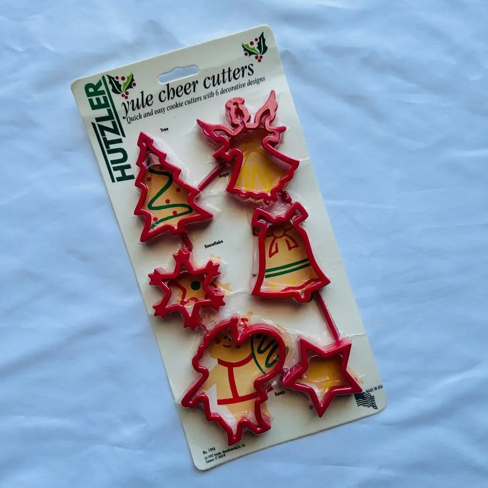 NIB Vintage 1997 Hutzler Yule Cheer Christmas Cookie Cutters